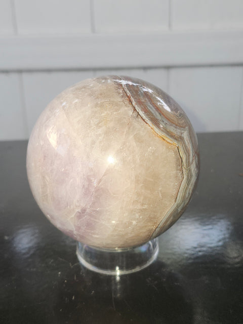 Amethyst lace agate sphere! 1.15 pounds, 85mm, 3.3 inches