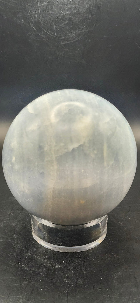 Blue calcite sphere! 73.5mm, 2.8 inches, 1.4 pounds!