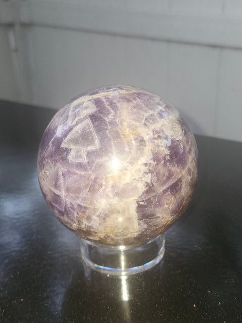 Dream amethyst sphere! 77.5mm, 3.05 inches, 1.6 pounds
