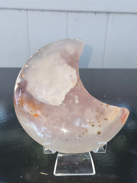 Druzy agate moon! 10 ounces, 4.7 inches tall, 3 inches wide