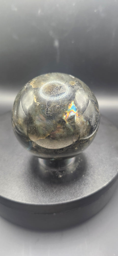 Labradorite sphere! 62mm, 2.4 inches, 12 ounces