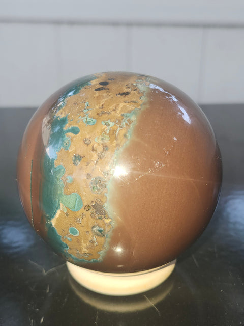 Ocean jasper sphere! 72mm, 2.83 inches, 1.1 pounds