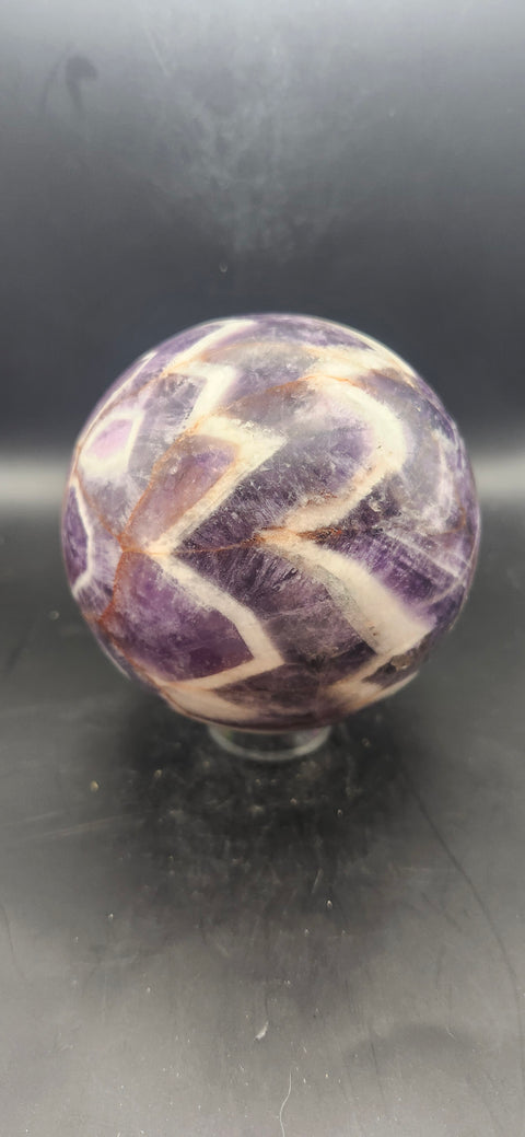 Dream amethyst sphere! 87.6mm, 3.44 inches, 2.2 pounds