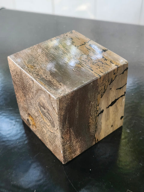 Dendritic jasper cube! 2.4 inches, 1.4 pounds