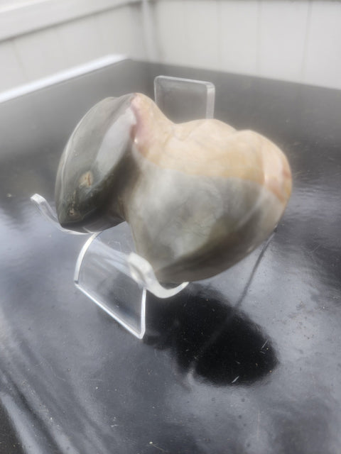6 Ounce, 4 Inch Polychrome Jasper Double Heart