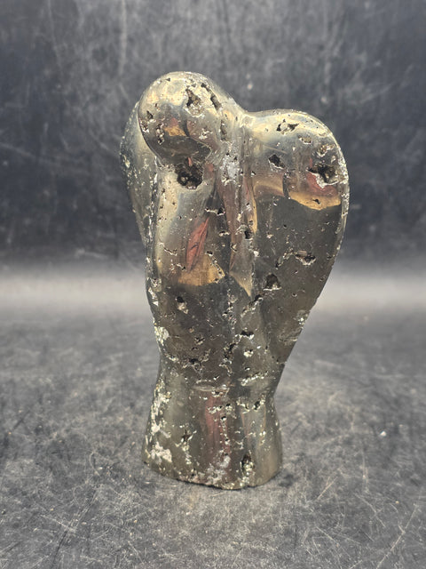 Large pyrite angel! 11.8 ounces, 3.6 inches tall, 2.4" wide