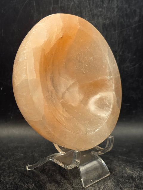 Peach selenite bowl! 3.9 inches wide, 12 ounces!