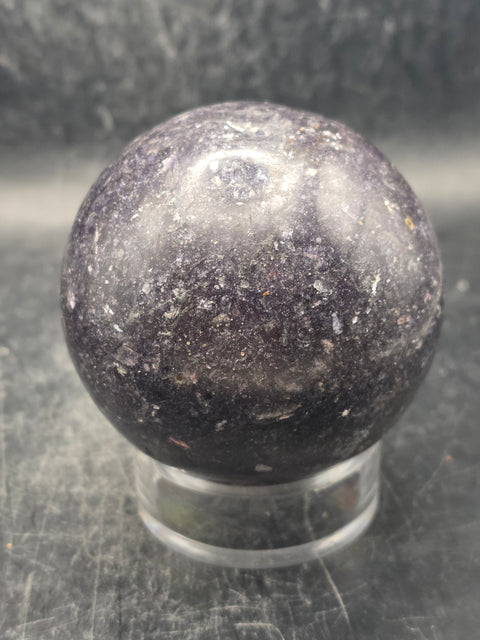 Lepidolite sphere! 12.7 ounces, 63.9mm, 2.5 inches