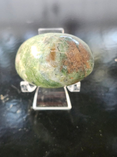 Olive opal palm stone! 59.3mm, 2.33 inch, 4.5 ounces