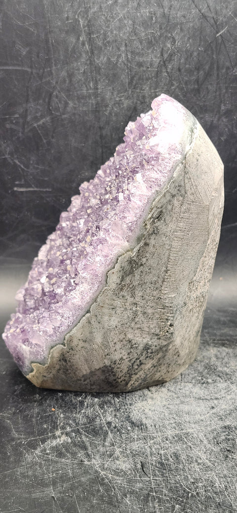 Amethyst cut base free form! 1.6 pounds, 4 inches tall, 3 inches wide