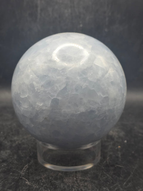 Blue calcite sphere! 76mm, 3 inches, 1.6 pounds!
