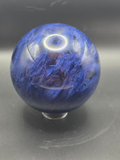 Jumbo blue quartz sphere! 96mm, 3.7 inches, 2.5 pounds