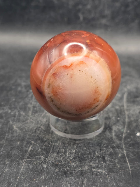 Carnelian agate egg! 6 ounces, 2.3 inches tall, 1.8 inches wide