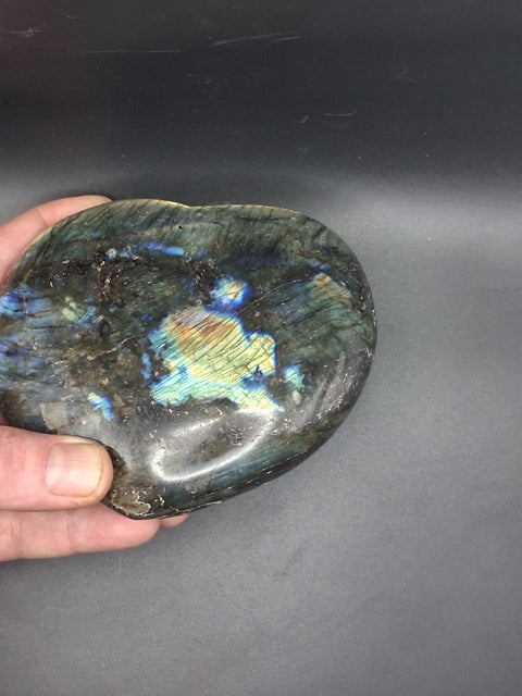 Large labradorite heart! 2.3 pounds, 5 by 5 inches