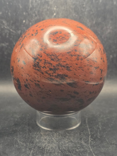 Large red obsidian sphere! 91.8mm, 3.6 inches, 2.2 pounds