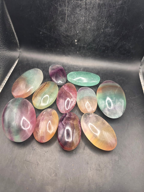 Candy florite palm stone! 2 too 2.5 inches!