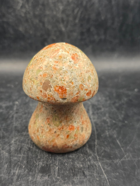 Unakite mushroom! 2.5 inches tall, 6.5 ounces!