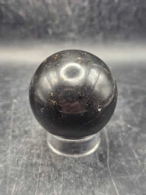 Black tourmaline sphere! 5.6 ounces, 46.9mm, 1.8 inches