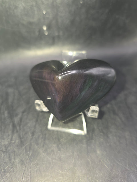 Rainbow obsidian heart! 3.7 ounces, 2.5 inches wide, 1.8" tall