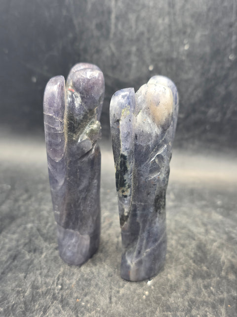 Lolite gemstone angel! 3 inches tall, 1.9 ounces!