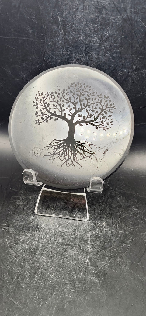 Shungite tree of life charging plate! 3.75 inches, 6 ounces!