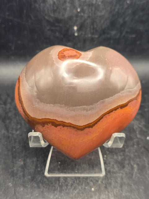 Polychrome jasper heart! 9 ounces, 3 inches wide, 2.8" tall