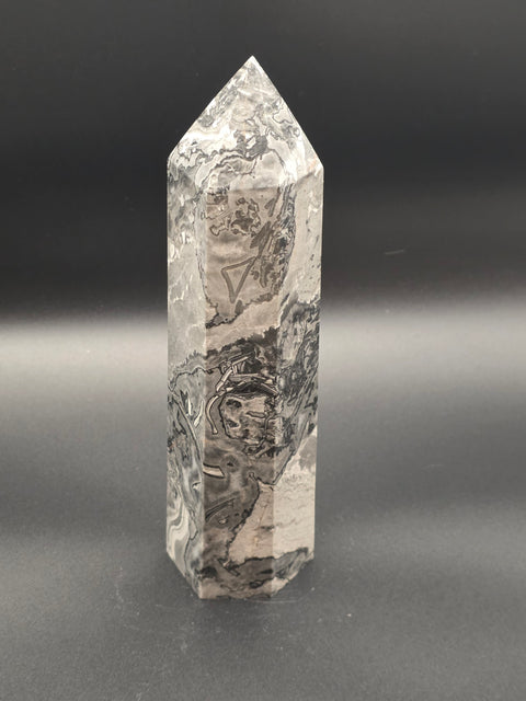 Large Picasso jasper tower! 7 inches tall, 1.4 pounds