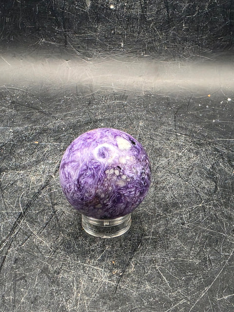 Super rare charoite sphere! 29.9mm, 1.1 inches, 1.6 ounces