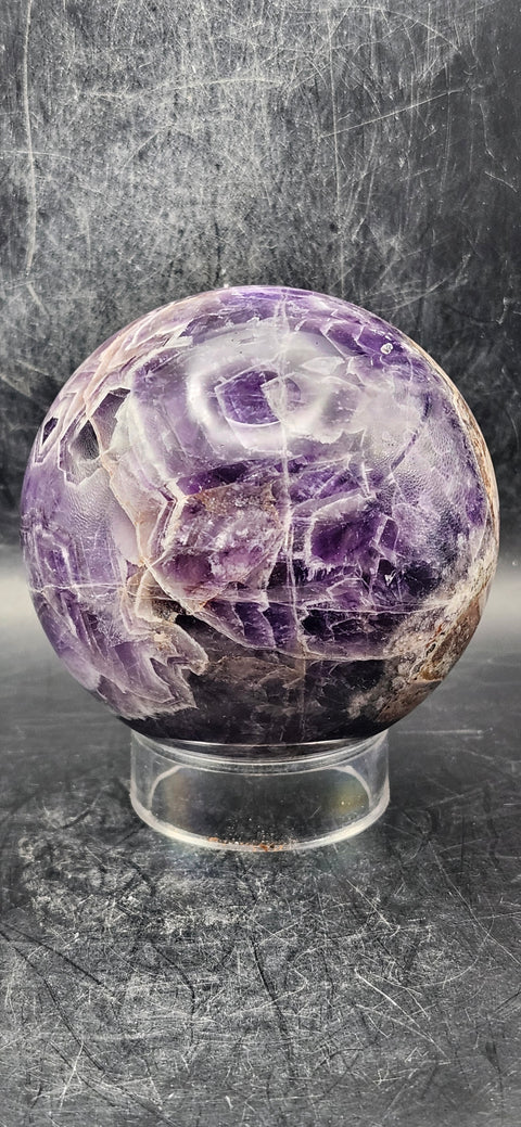 Dream amethyst sphere! 78.1mm, 3 inches, 1.7 pounds!