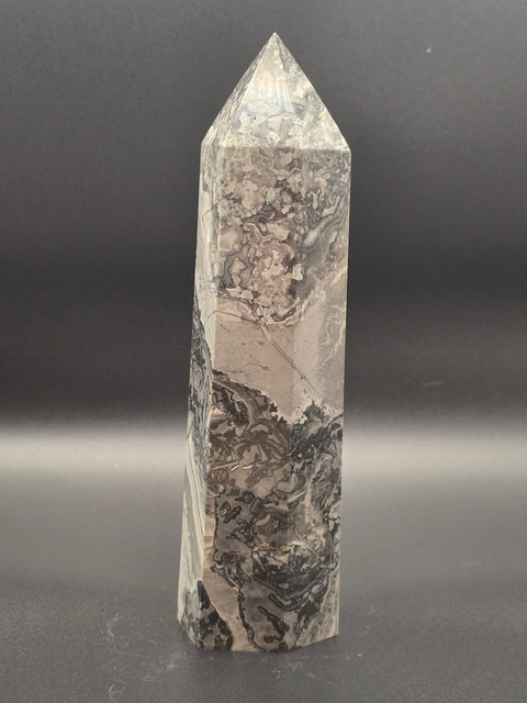 Large Picasso jasper tower! 7 inches tall, 1.4 pounds