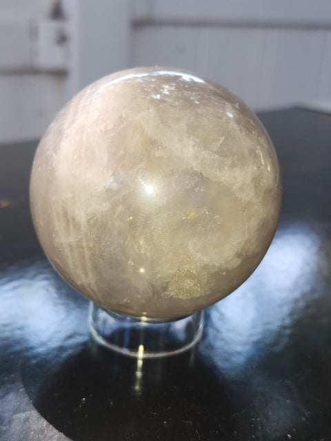 Black moonstone sphere! 63mm, 2.5 inches, 12.8 ounces