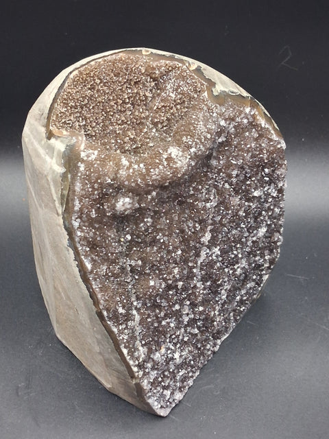 Chocolate amethyst cut base free form! 2.4 pounds, 4.5 inches tall