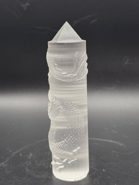 Dragon selenite tower! 4.25 inches tall, 4 ounces