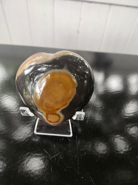 Polychrome jasper heart! 8.5 ounces, 3 inches wide