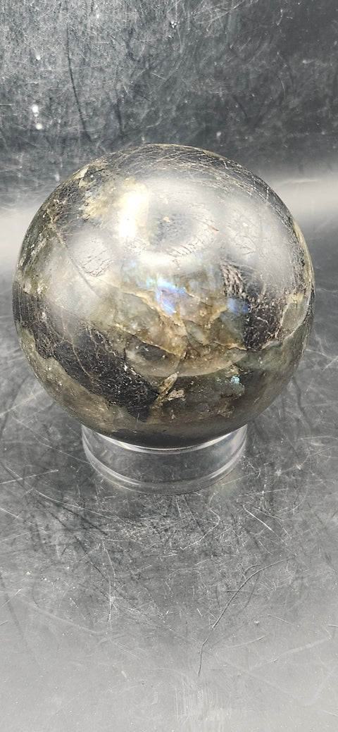 Labradorite sphere! 72.5mm, 2.8 inches, 1.3 pounds