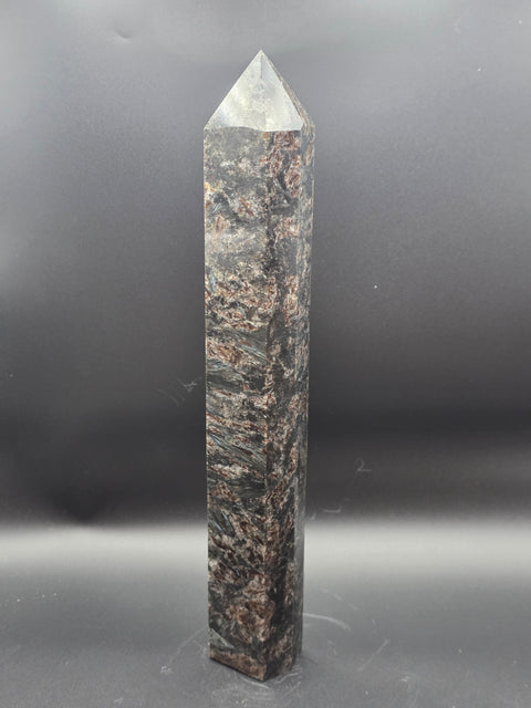 Jumbo arfvedsonite tower! 12 inches tall, 2.8 pounds