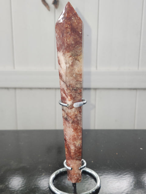 Fire quartz scepter! 7.5 ounces, 8 inches!