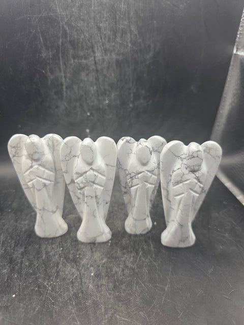 Howlite gemstones angel! 3 inches tall, 1.6 ounces!