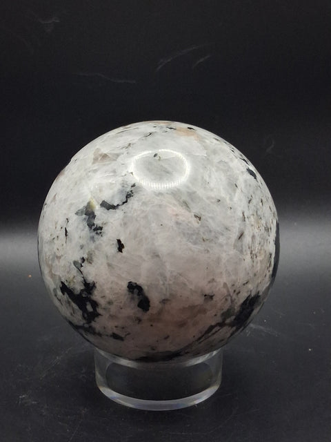Rainbow moonstone sphere! 1.8 pounds, 78.8mm, 3.1 inches