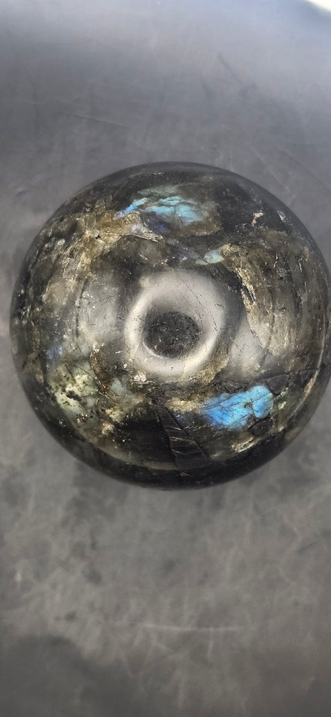 Labradorite sphere! 72.5mm, 2.8 inches, 1.3 pounds