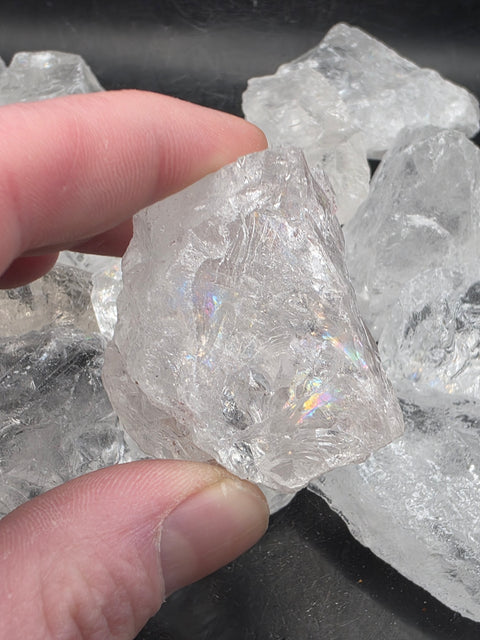2 pieces / 4 ounces, satyaloka azeztulite quartz #rainbows!!