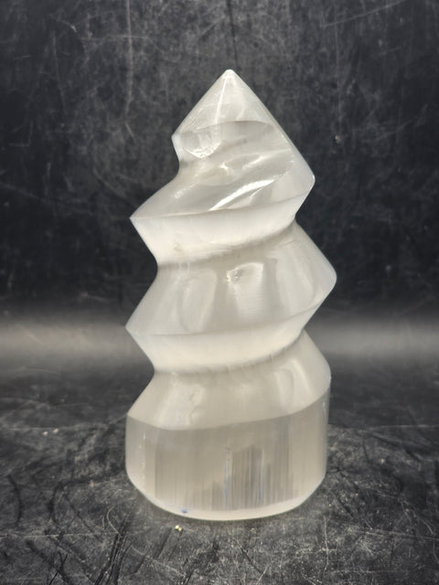 Selenite spiral tower! 3.9 inches tall, 9 ounces!