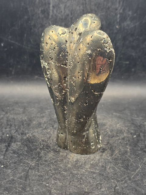 Large pyrite angel! 11.8 ounces, 3.6 inches tall, 2.4" wide