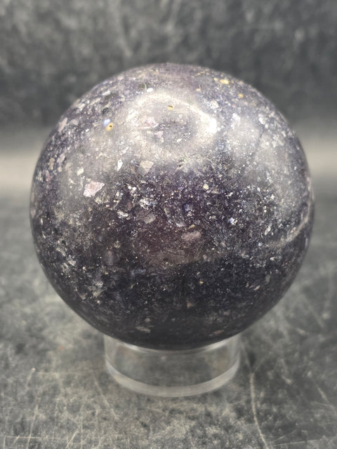 Lepidolite sphere! 61.6mm, 2.4 inches, 10.8 ounces
