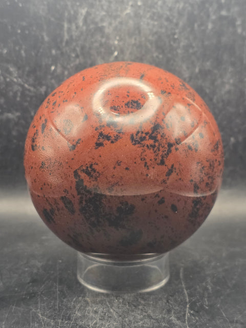 Large red obsidian sphere! 91.8mm, 3.6 inches, 2.2 pounds