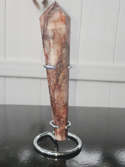 Fire quartz scepter! 7 ounces, 6.5 inches tall