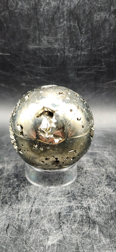 Pyrite sphere! 49.6mm, 1.9 inches, 9.3 ounces!