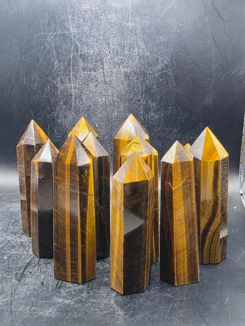 Tiger eye tower! 2.7 to 3.5 inches tall!!