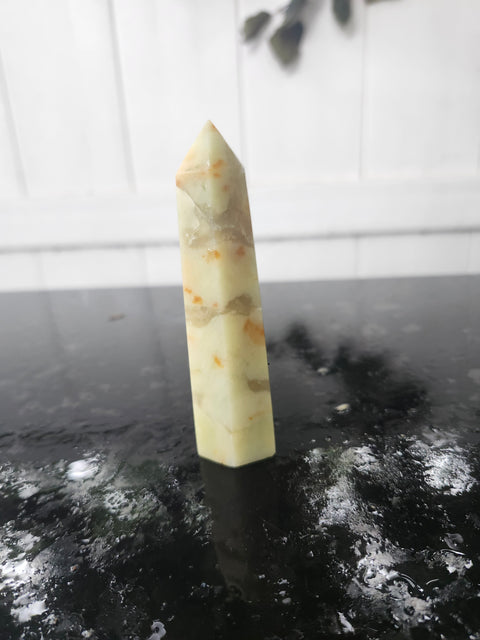 Olive opal tower! 3.5 inches, 2.5 ounces