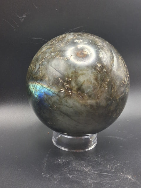 Jumbo labradorite sphere! 96mm, 3.7 inches  2.14 pounds